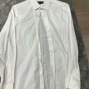 Express White Dress Shirt with Subtle Pattern